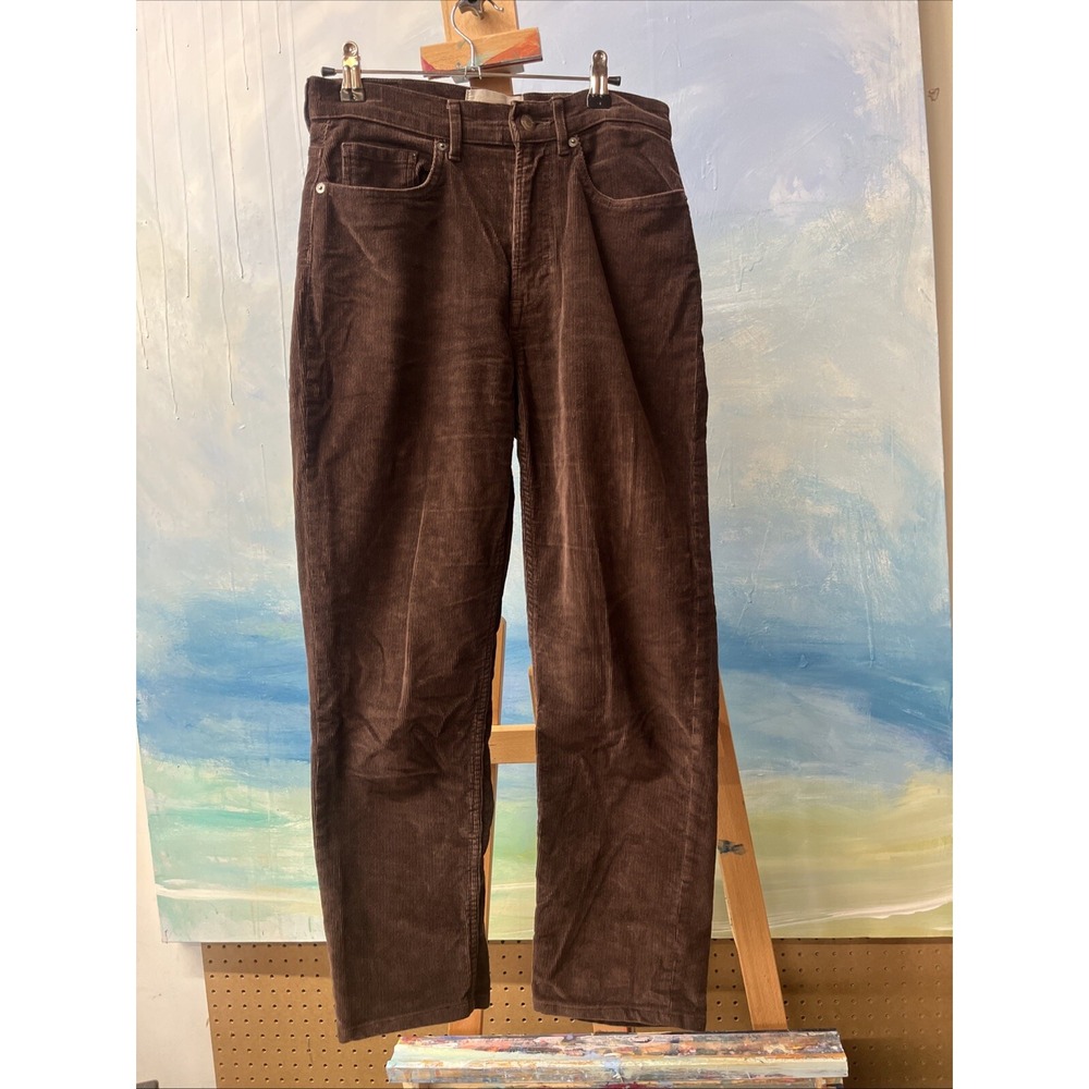 Everlane Baby Cord Cheeky Straight Leg Pants In Acorn Size 27 High Rise